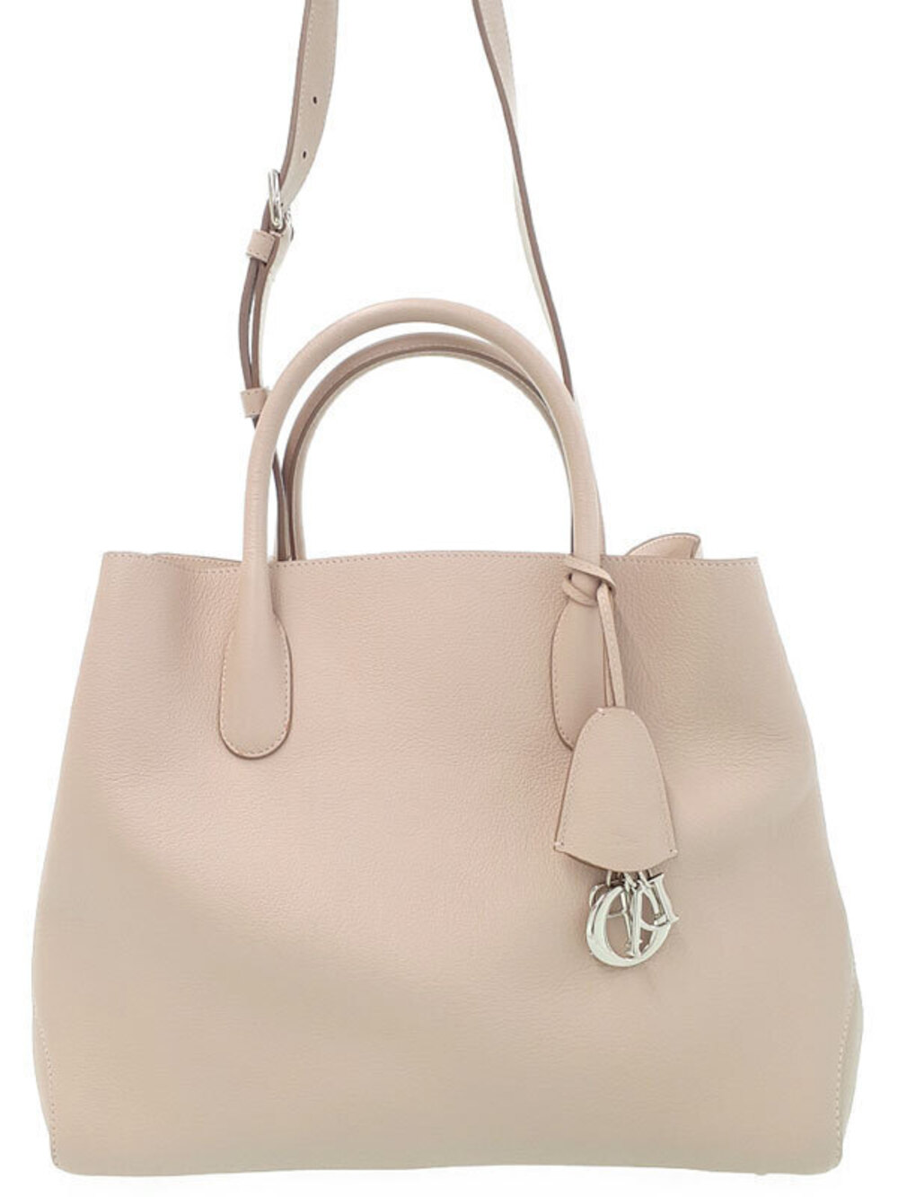 Christian Dior Supple Grained Calfskin Bar Tote Rose Poudre Pink